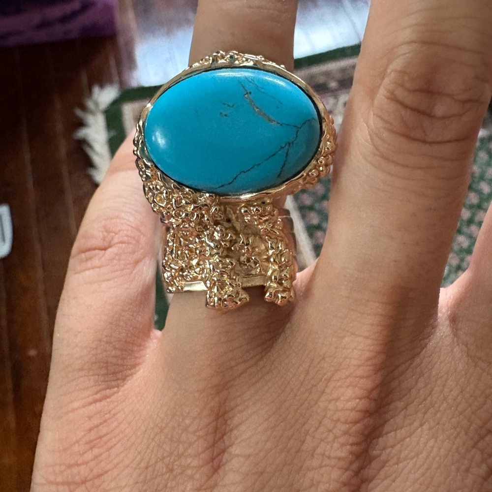 Authentic YSL Arty turquoise ring